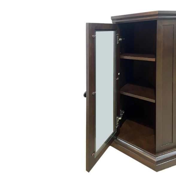 Camino elettrico caminetto da terra ad angolo MADISON in legno Marrone L126 x P78 x H83 - immagine 3