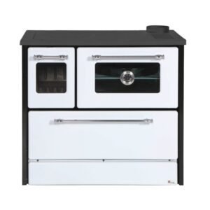Cucina A Legna Stufa 9 Kw Bianca Beatrice Glass L87xP51xH79 Ecodesign 4 Stelle