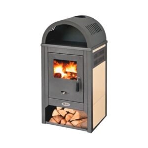 Stufa A Legna Con Vano Portavivande E Portalegna 10 kW Vienna Beige