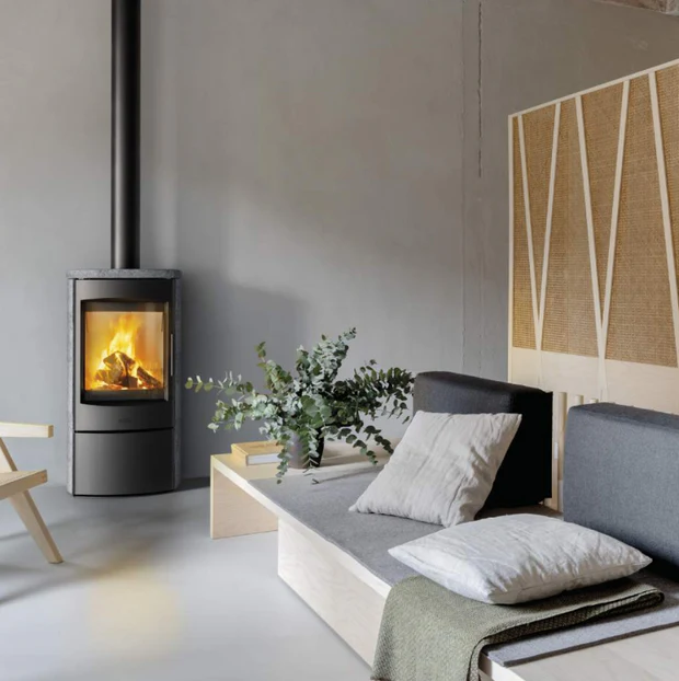 Stufa a Legna Tonda MCZ AHLMA STEEL In Metallo Verniciato Da 6 Kw - immagine 2