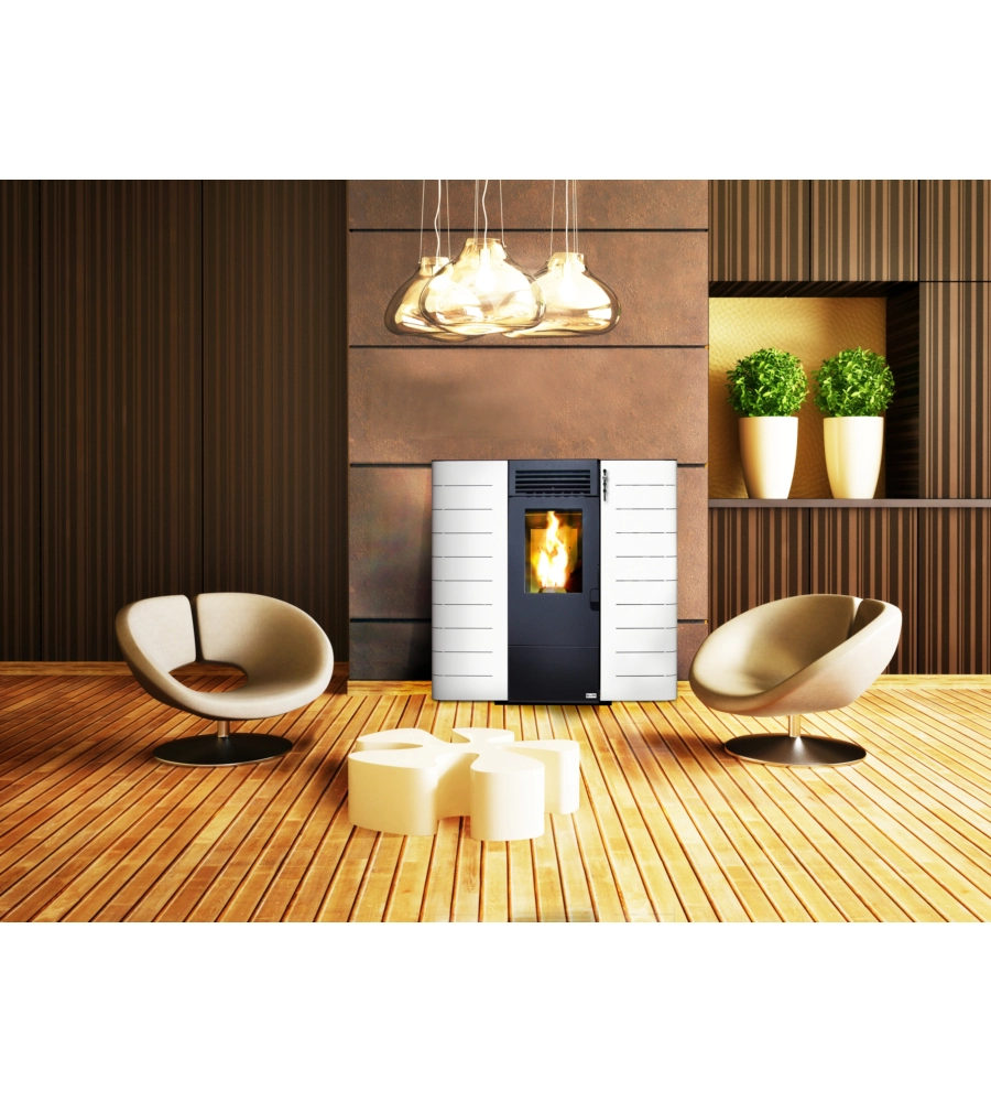 Stufa a pellet slim canadian stove "slim 6" bianco 6,14 kw - immagine 3