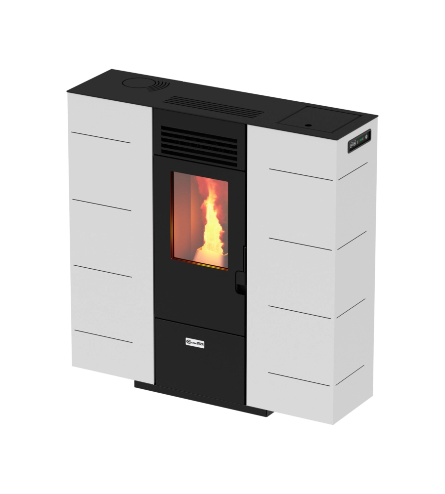 Stufa a pellet slim canadian stove "slim 6" bianco 6,14 kw