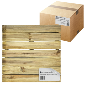 Pedana Doccia in Legno 50x50 cm per Esterno, Legno Impregnato in Autoclave, Resistente a Sole e Pioggia, Pavimento Modulare, Facile da Installare