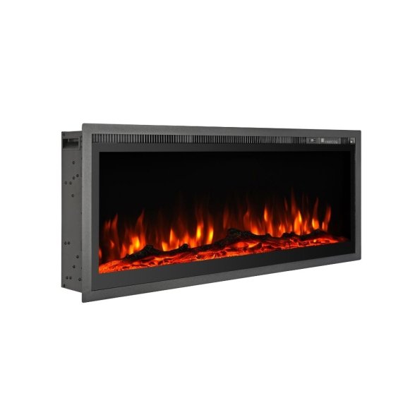 Camino elettrico da parete a incasso frontale CHICAGO130 L127 x P14 x H45 cm - immagine 3