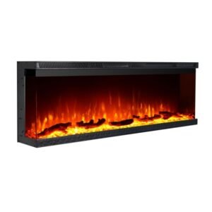 Camino elettrico da parete ad incasso 3 Lati BOSTON130 L127 x P20 x H44 cm