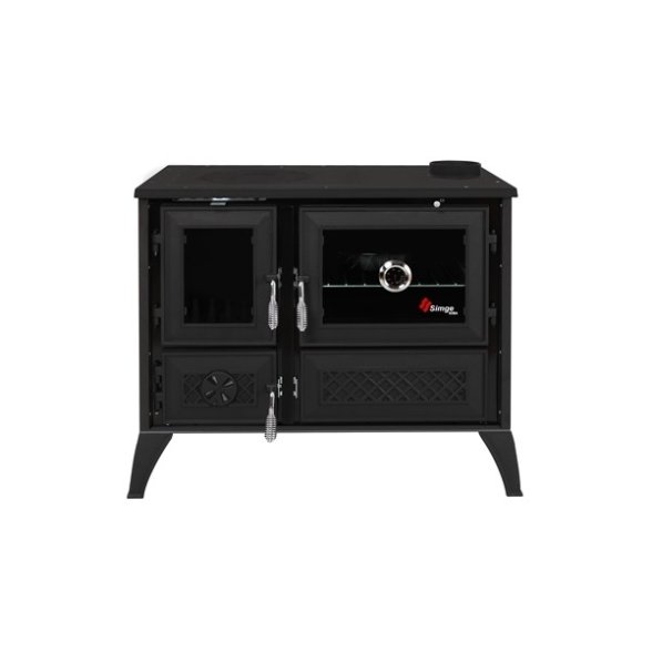 Cucina A Legna Tradizionale In Acciaio E Ghisa 9 kW Lisa Nera Ecodesign 4 Stelle