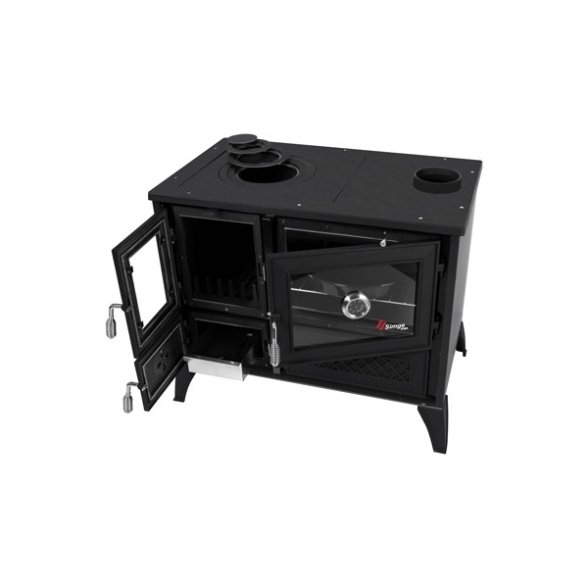 Cucina A Legna Tradizionale In Acciaio E Ghisa 9 kW Lisa Nera Ecodesign 4 Stelle - immagine 2