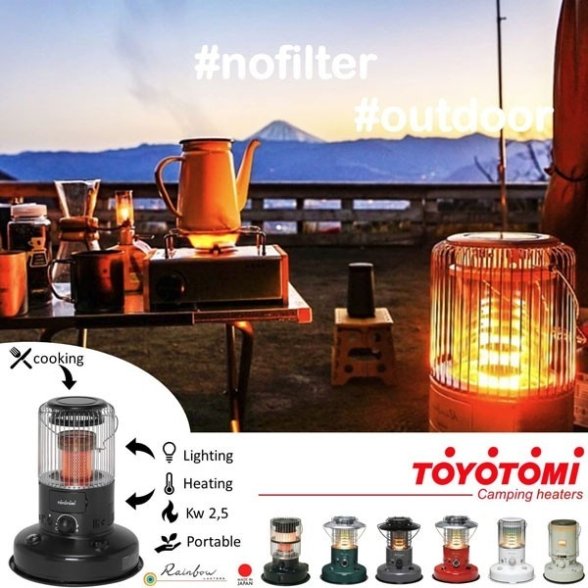 Stufa A Combustibile Liquido Portatile Da Esterno 2,6 kW Per Campeggio KS-R26 Toyotomi Nero - immagine 2