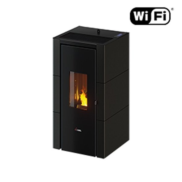 Stufa a pellet ad aria Cadel Cristal 7.0 kW Air con ventilazione e WiFi antracite