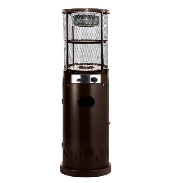 Stufa Cilindrica Da Esterno A Gas Con Vetro 7 Kw Fiamma Moka